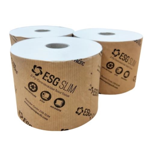 ESG 236 SLIM 2PLY 100% RECYCLED TOILET TISSUE 800s x36rl