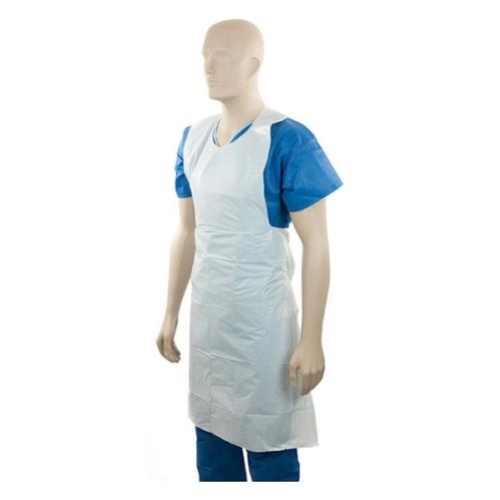 M-SERIES DISPOSABLE PLASTIC APRON WHITE 800x1250mm 50/PK