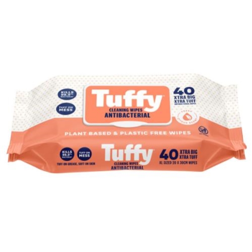 TUFFY ANTIBACTERIAL CLEANING WIPES 40 PACK