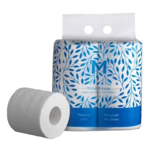 M-SERIES PREMIUM UNWRAPPED 2Ply TOILET ROLL 400s x12RL FSC