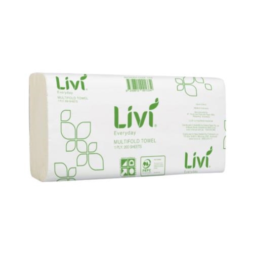 LIVI EVERYDAY SLIMFOLD TOWEL 200S X 20pack (PEFC)