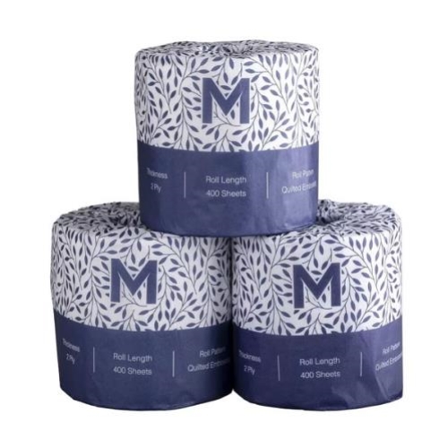 M-SERIES PREMIUM 2PLY WRAPPED TOILET ROLL 400s x 48rl POLY