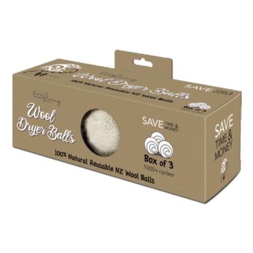 ECO LIVING NZ WOOL DRYER BALLS 3 PACK