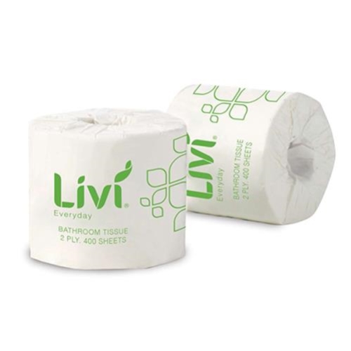 LIVI EVERYDAY 2Ply TOILET ROLLS WRAPPED 400s x48ctn