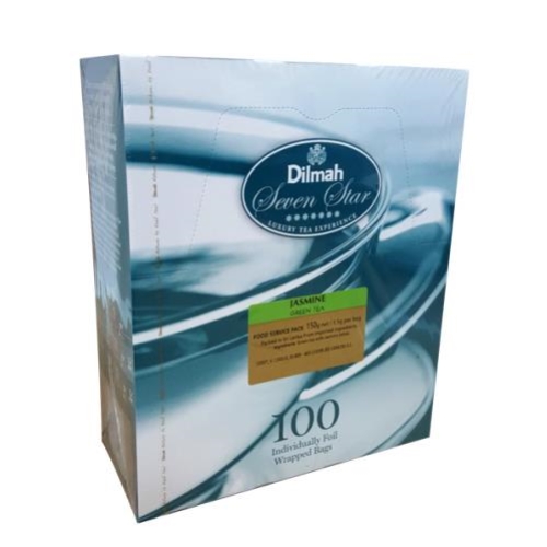 DILMAH JASMINE GREEN TEA FOIL WRAPPED 100pk