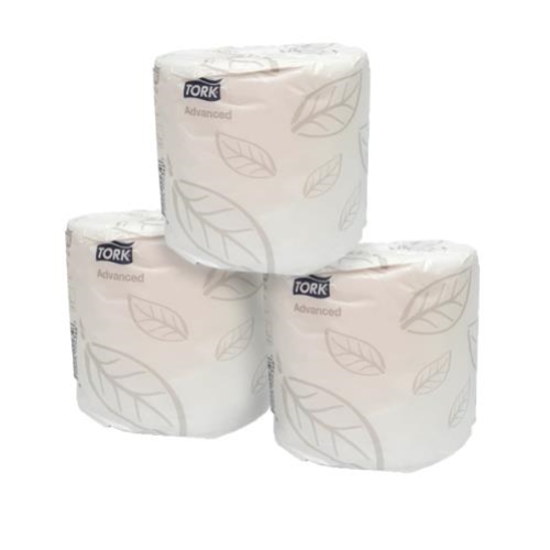 TORK ADVANCED 2ply TOILET ROLLS WRAPPED 400s x 48rolls